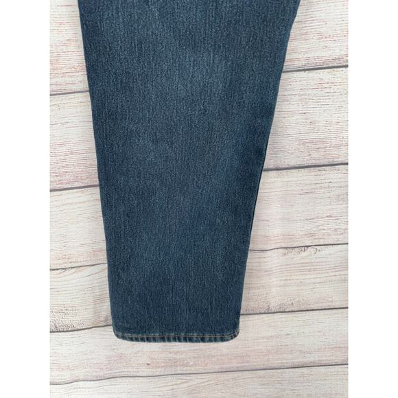 Lands' End Flannel‎ Lined Straight Leg Jeans Men's 38x32 Blue Dark Wash Denim - Picture 7 of 14